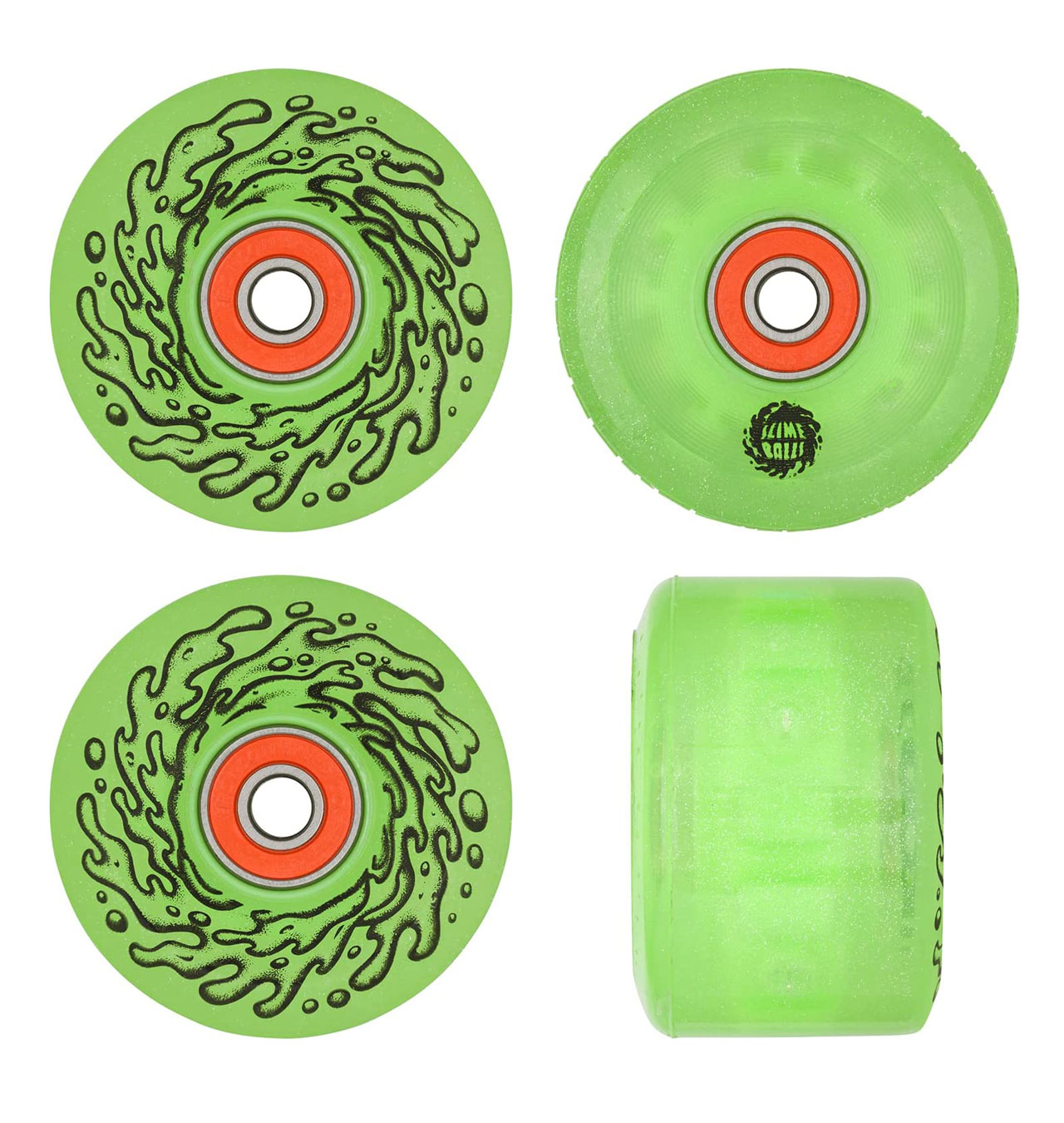 Slime Balls - Light Ups OG Slime Green/Glitter 78a Skateboard Wheels - 60mm