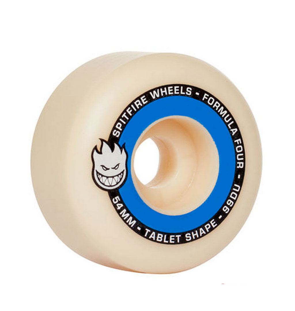 White/Blue Spitfire Formula Four Tablet 99a Skateboard Wheels 