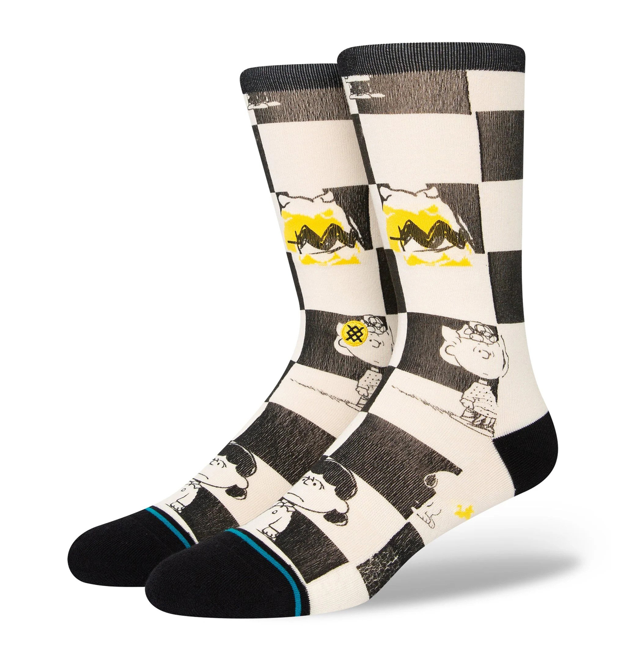 Stance - Peanuts Checked Crew Sock - Black