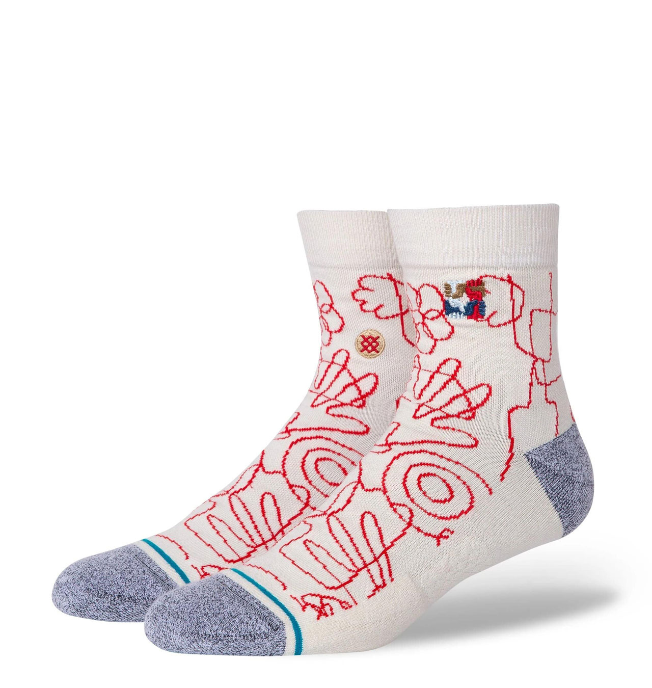 Stance - Handsy Classic Quarter Butter Blend Socks Off White