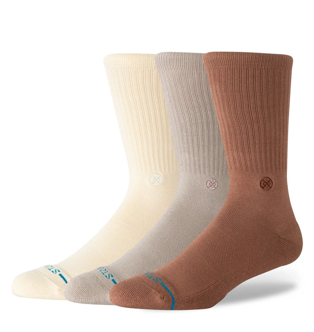 Stance - Icon Crew Sock - Brown (3 Pack)