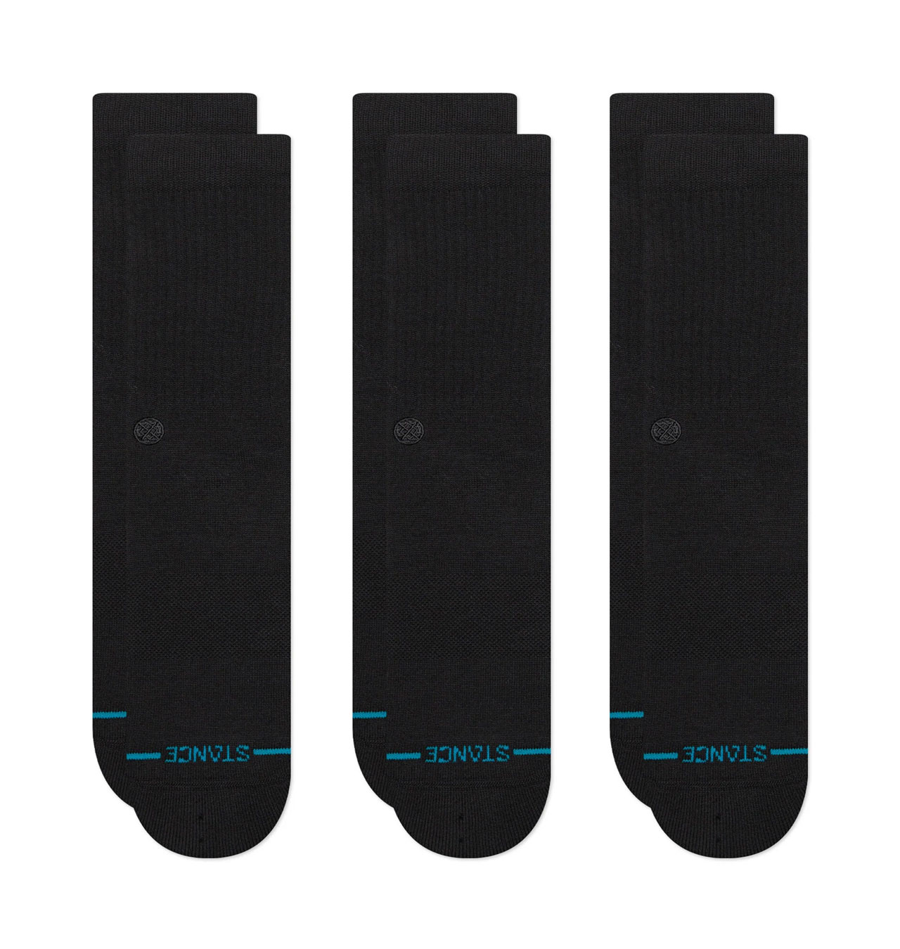 Stance - Icon Crew Sock 3 Pack - Black / Black