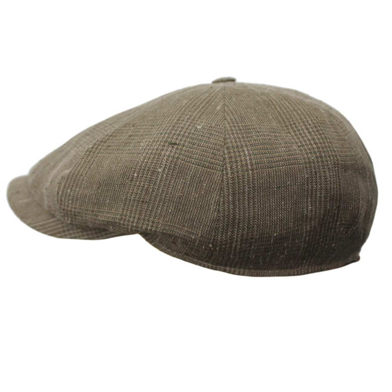 Stetson - 8-Panel Lightweight Checked Newsboy Cap - Olive/Grey