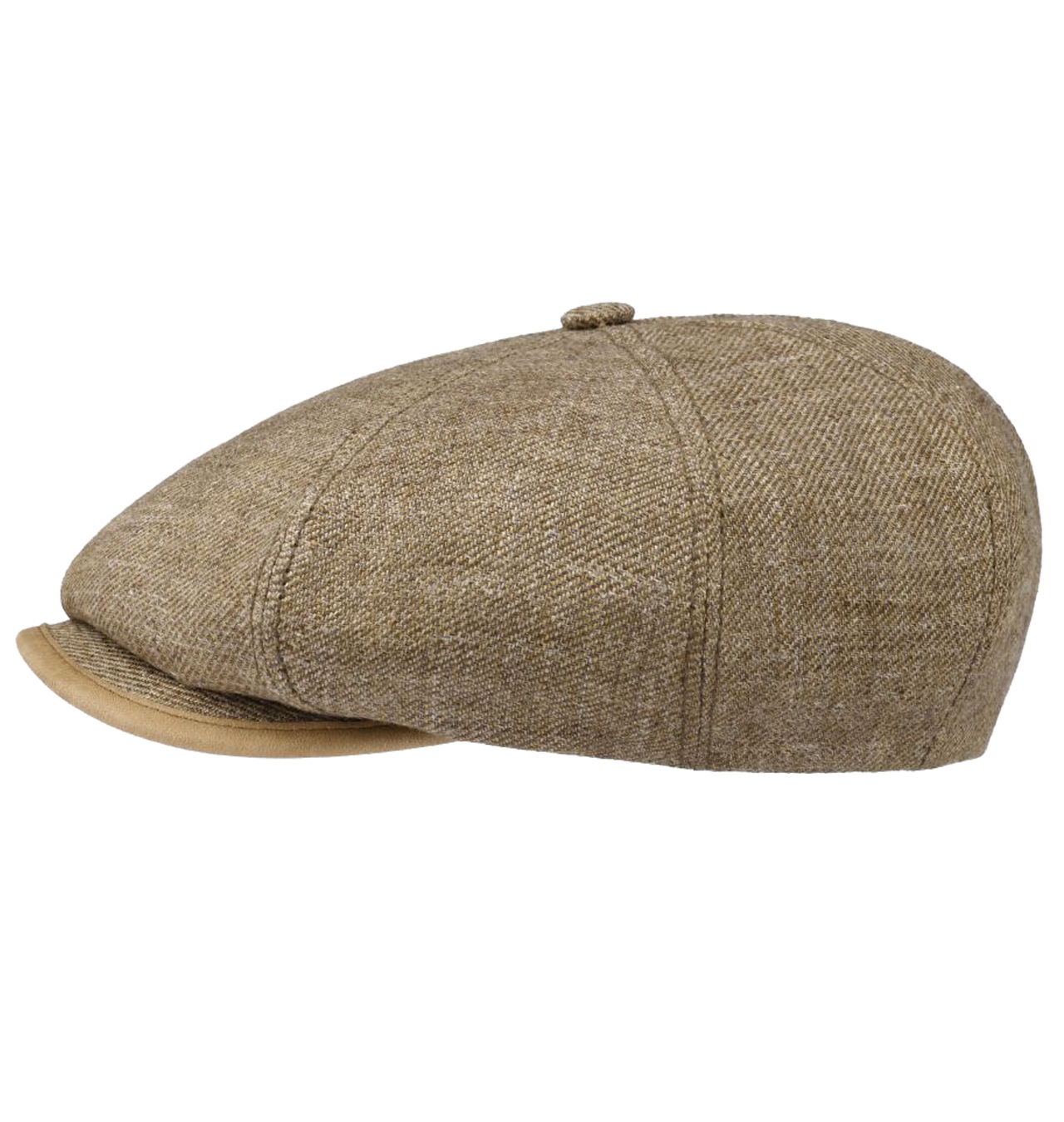 Stetson - 8 Panel Merrick Linen Flat Cap - Brown-Mottled