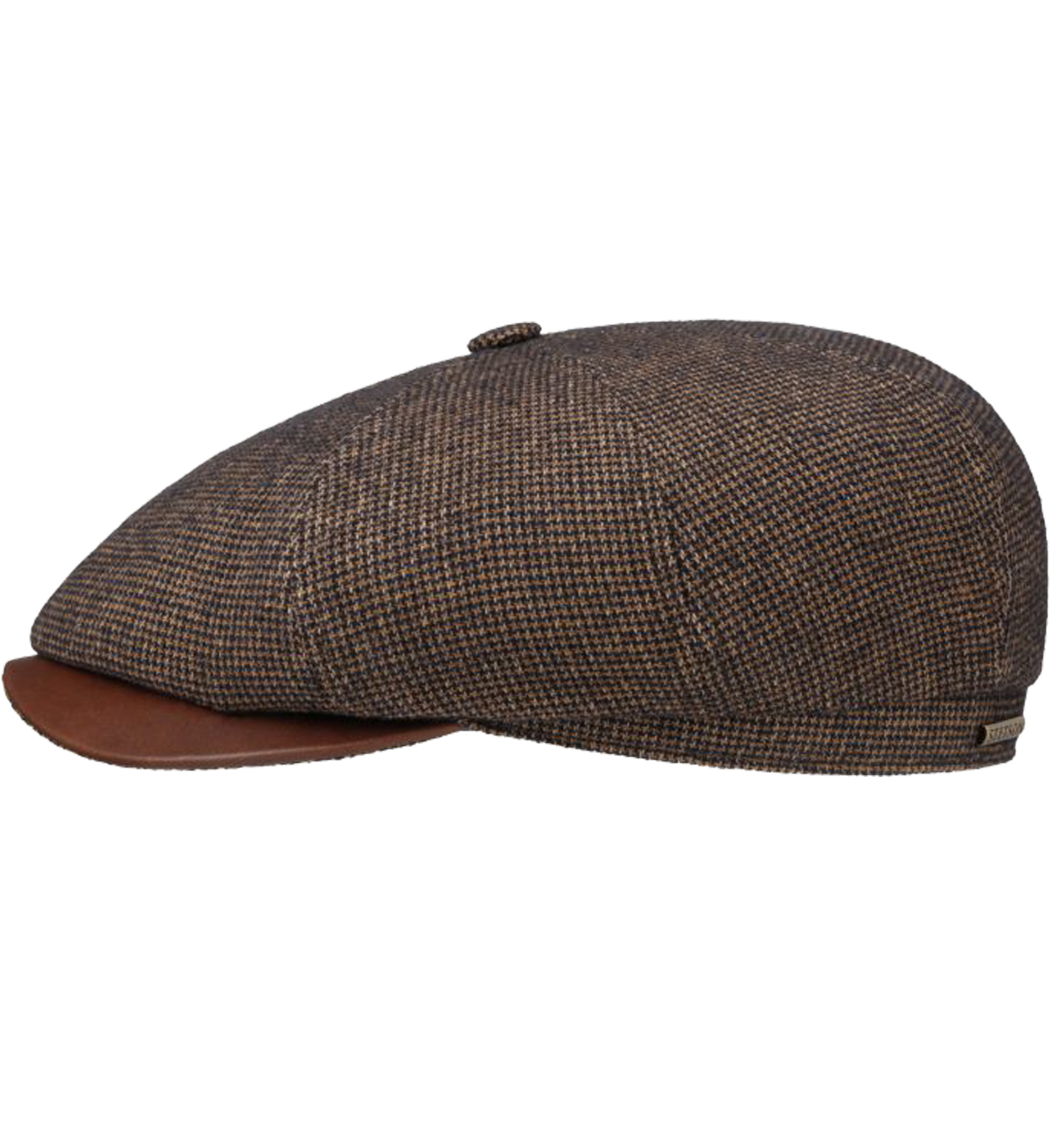 Stetson - 8-Panel Wool Hatteras Cap - Brown Houndstooth