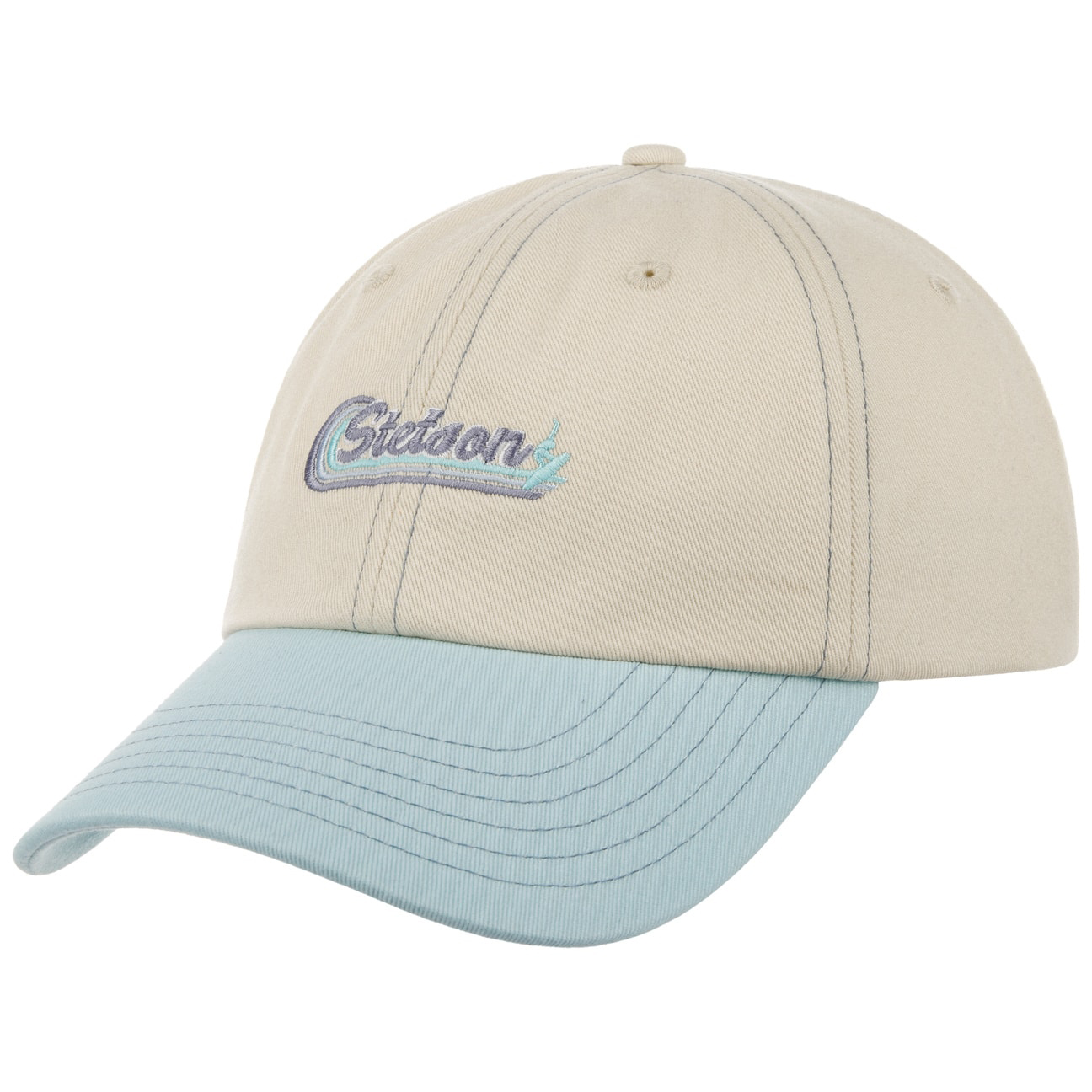 Stetson - Catch The Wave Baseball Cap - Ecru/Light Blue