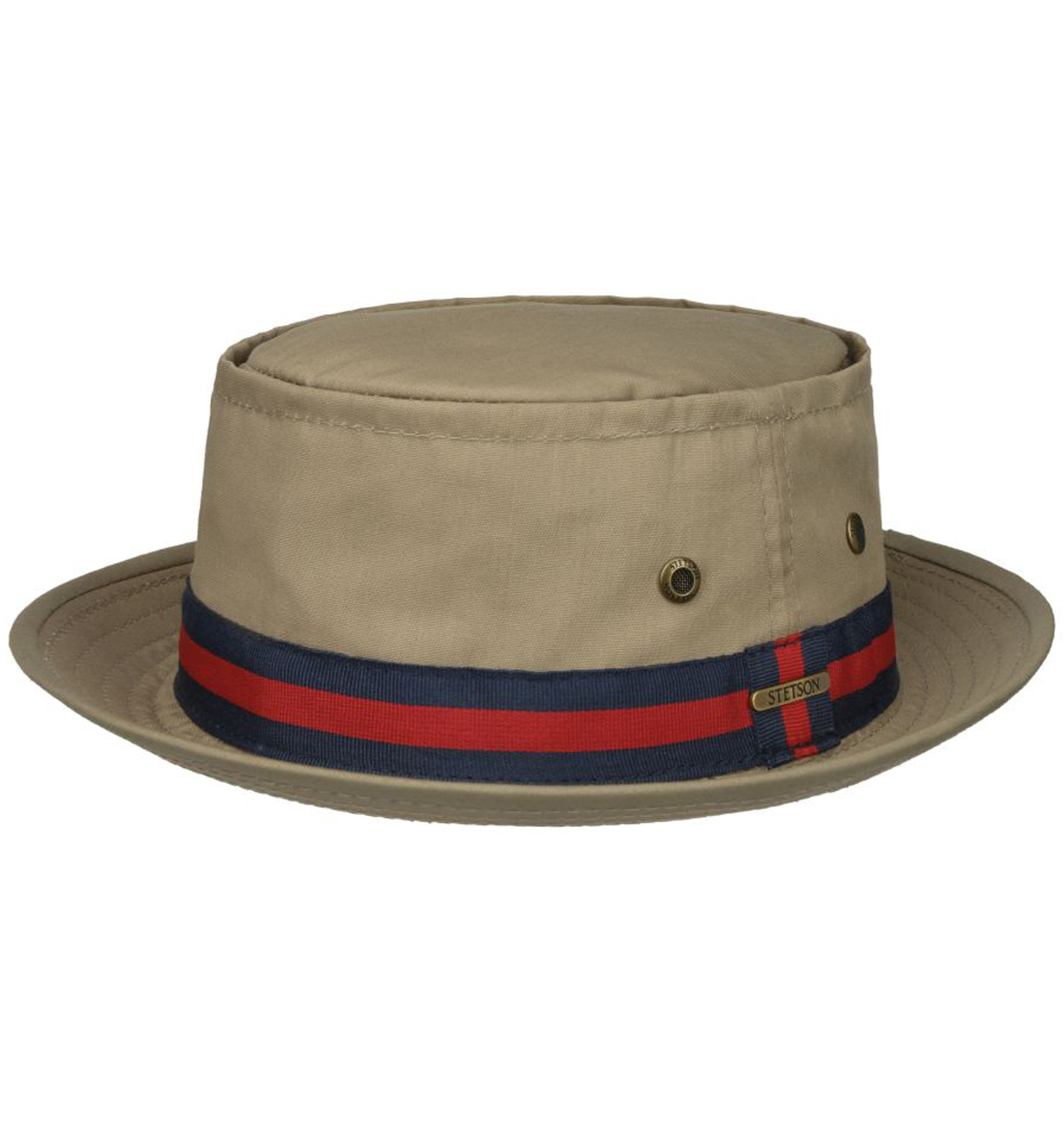 Stetson Classic Band Pork Pie Cloth Hat Beige Stetson Classic Band Pork Pie Cloth Hat Beige