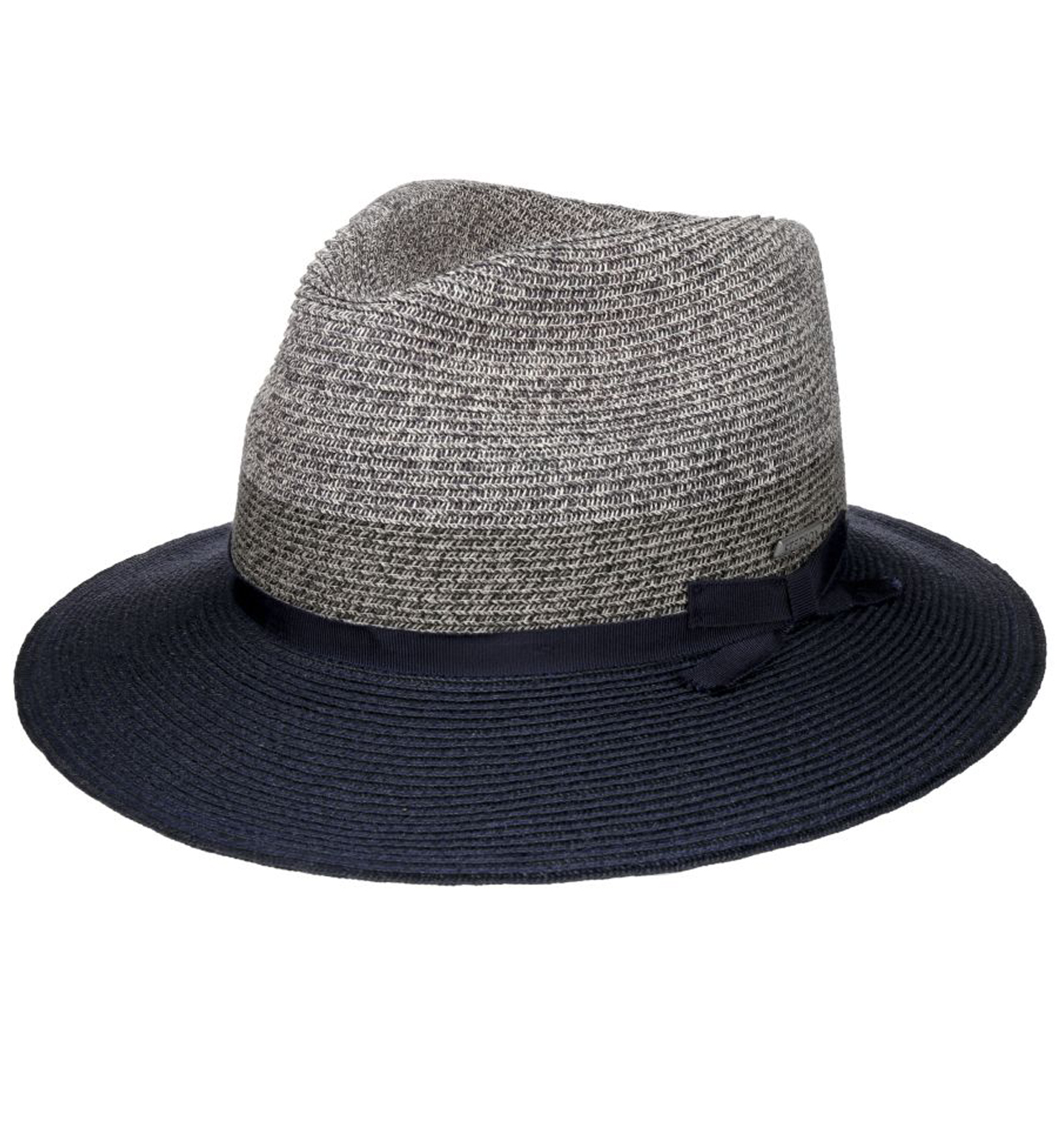 Stetson - Contrast Brim Toyo Straw Hat - Navy