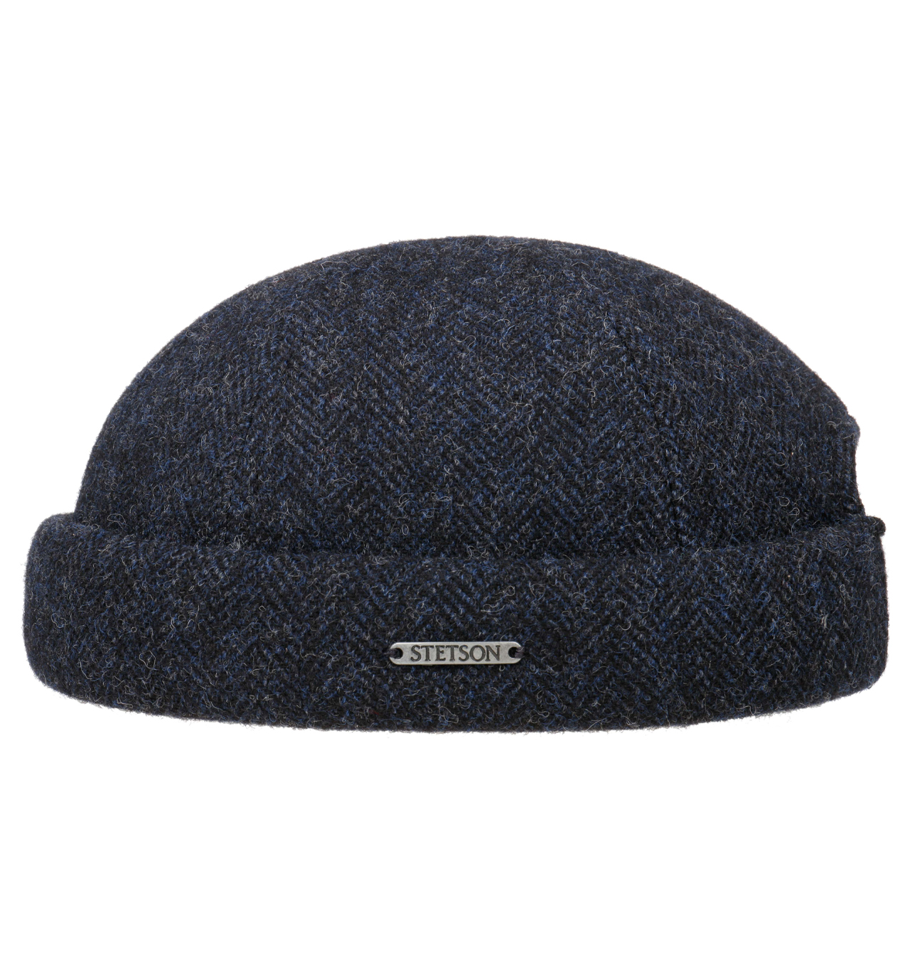 Stetson - Docker Hat Wool Herringbone - Dark Navy