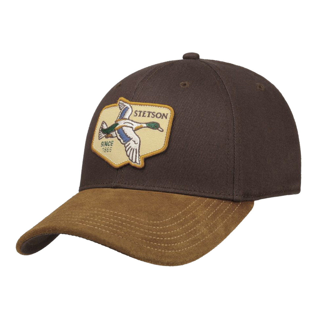 Stetson - Duck Cap with Leather Visor - Brown