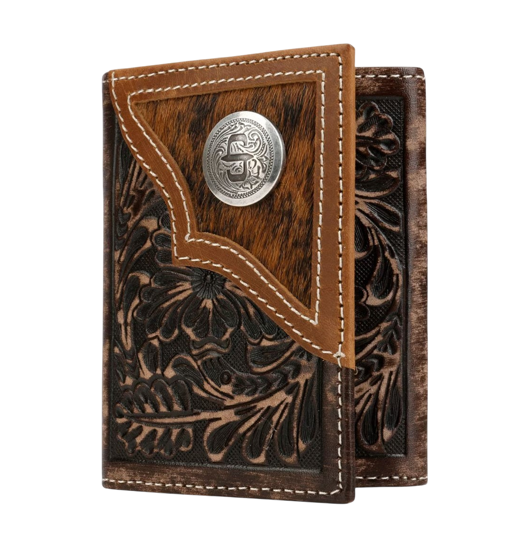 Stetson---Hair-On-Hide-Concho-Leather-Tri-fold-Wallet---Brown-1