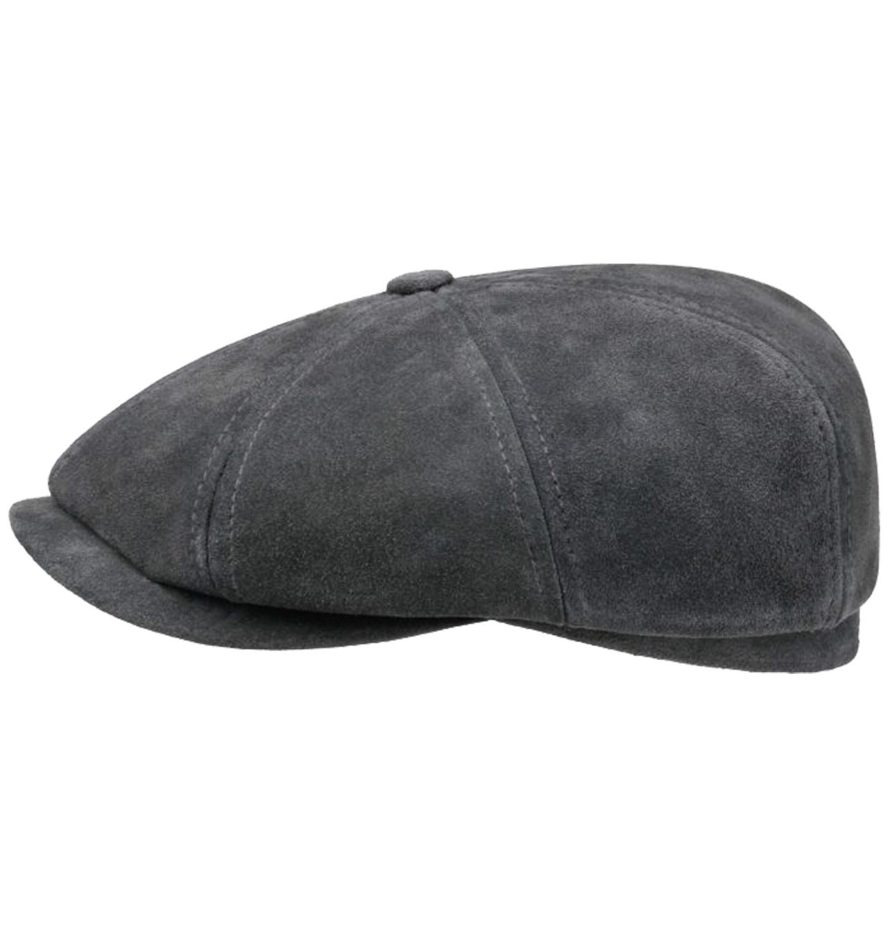 Stetson - Hatteras Calf Split Flat Cap - Charcoal