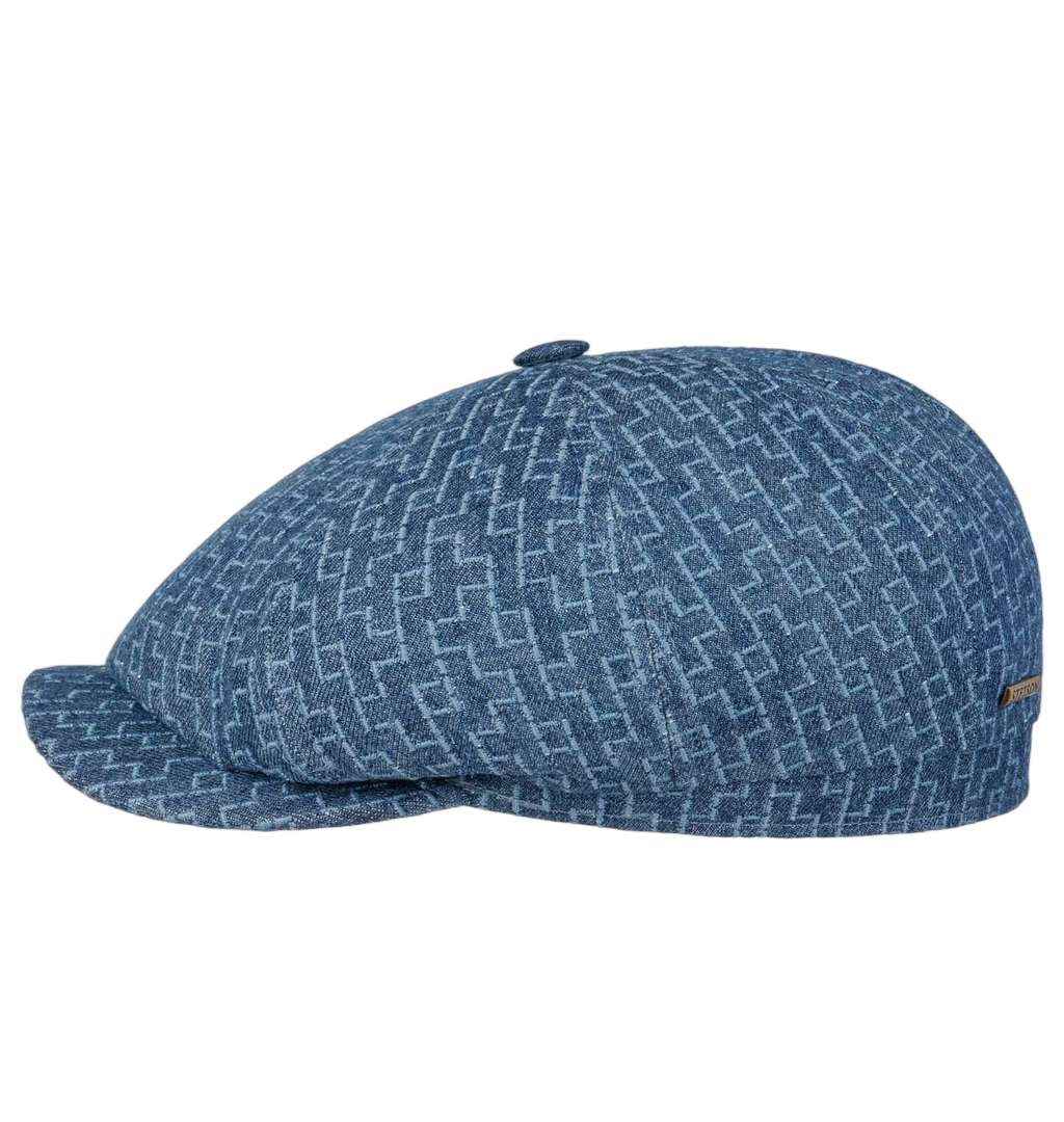 Stetson---Hatteras-Embroidered-Denim-Flat-Cap---Blue-Denim