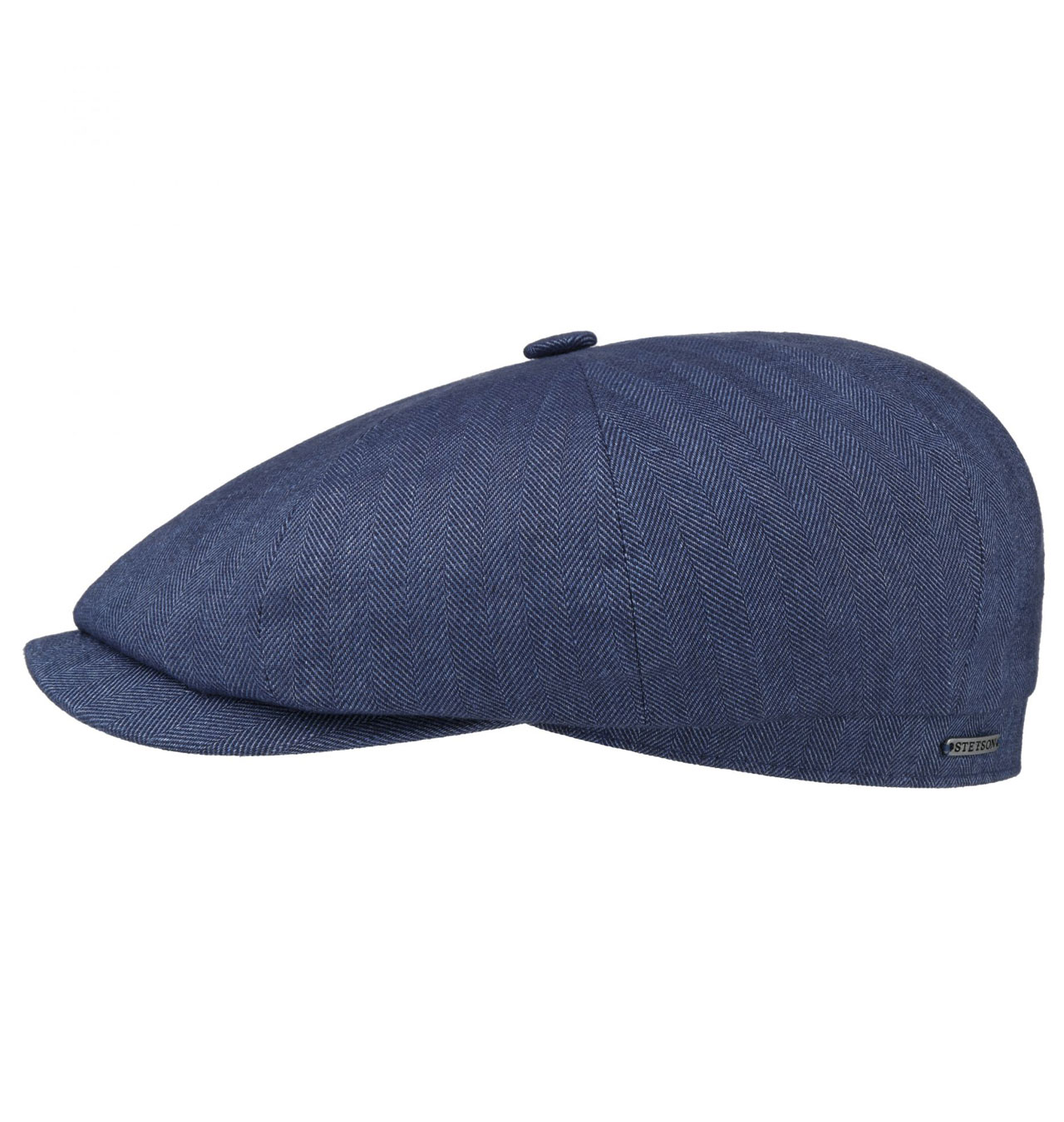 Stetson - Hatteras Fine Herringbone Flat Cap - Blue
