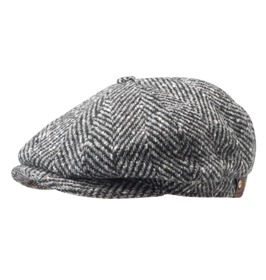 Stetson - Hatteras Herringbone Newsboy Cap - Grey