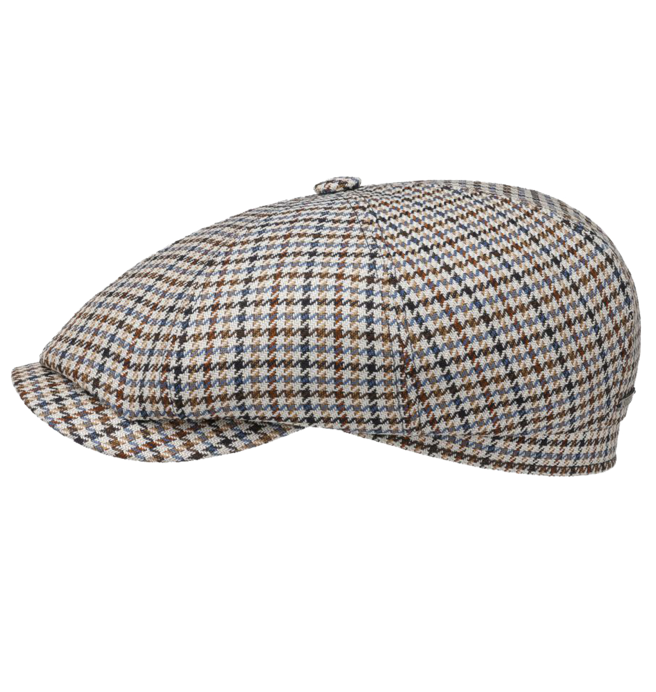 Stetson---Hatteras-Houndstooth-Wool-Flat-Cap---Beige-1