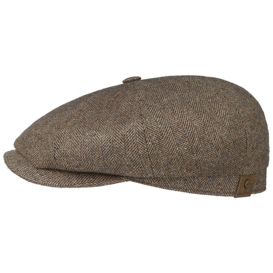Stetson - Hatteras Silk Flat Cap - Brown-Beige