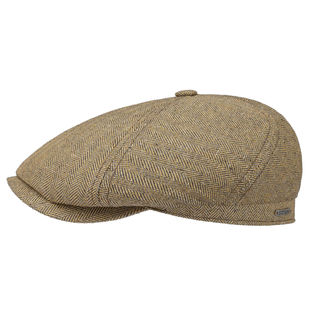 Stetson Hayton Herringbone 6 Panel Flat Cap Beige