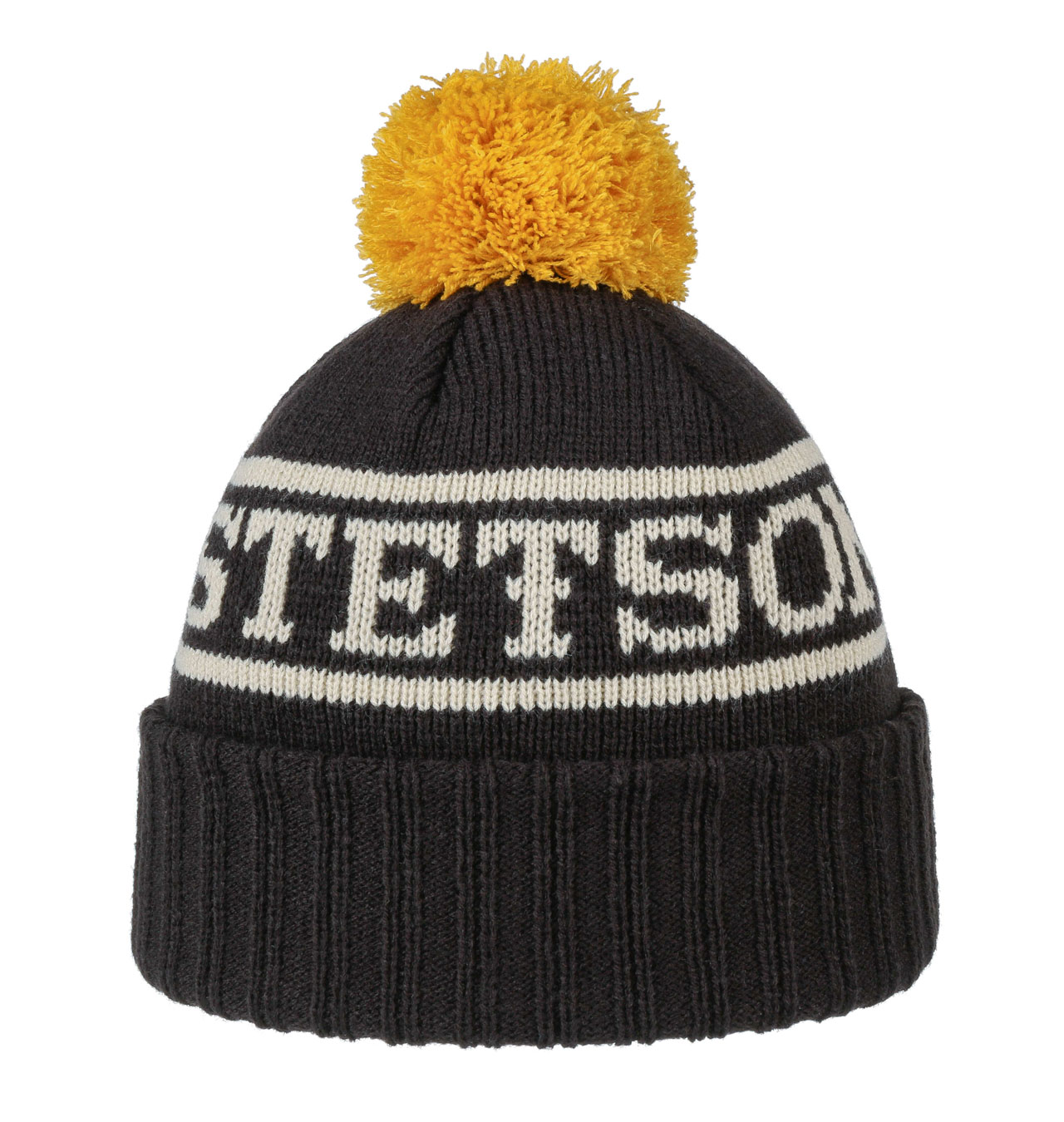 Stetson---Hoback-Pompom-Beanie---Black