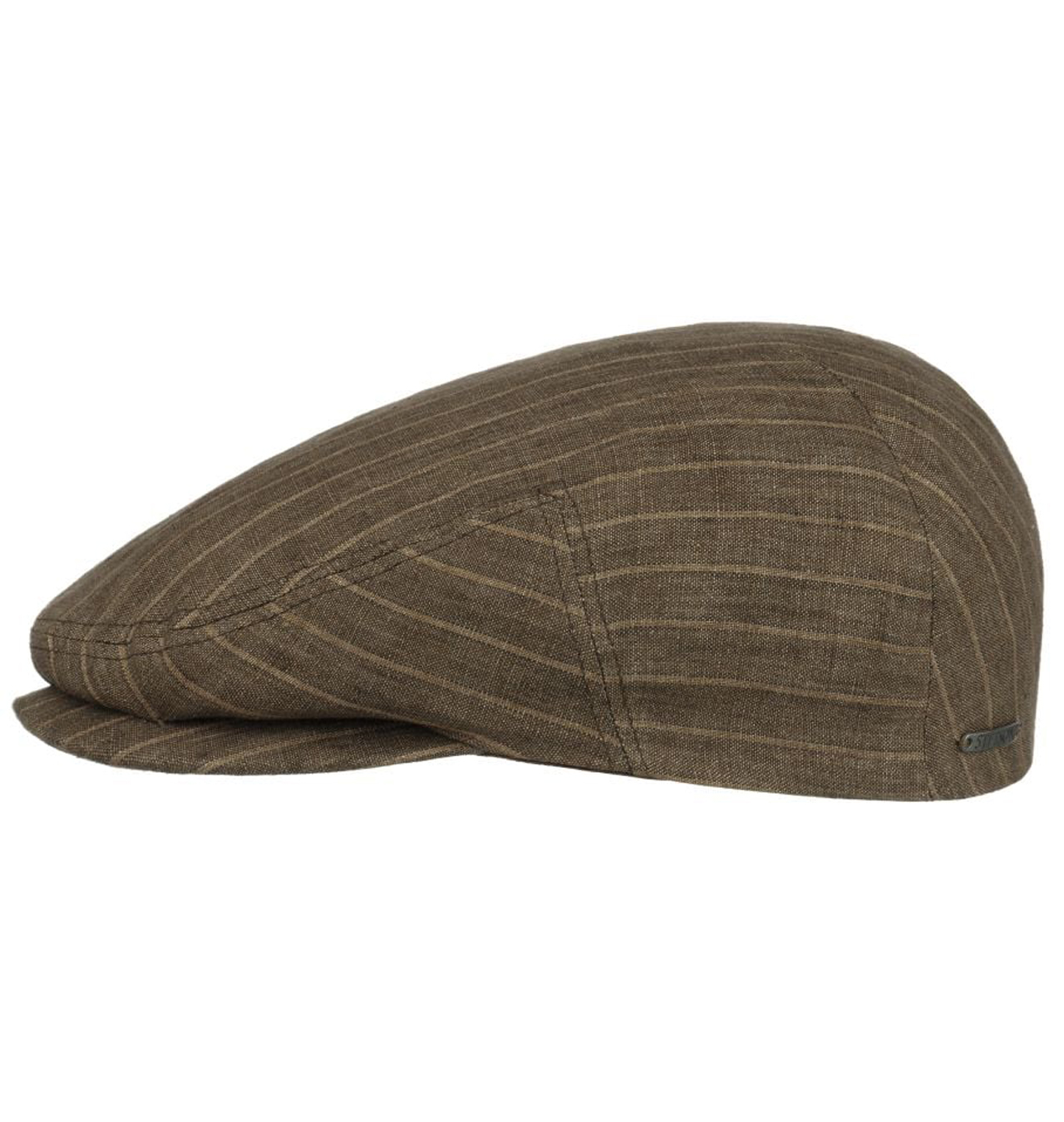 Stetson---Kent-Striped-Linen-Flat-Cap---Brown1