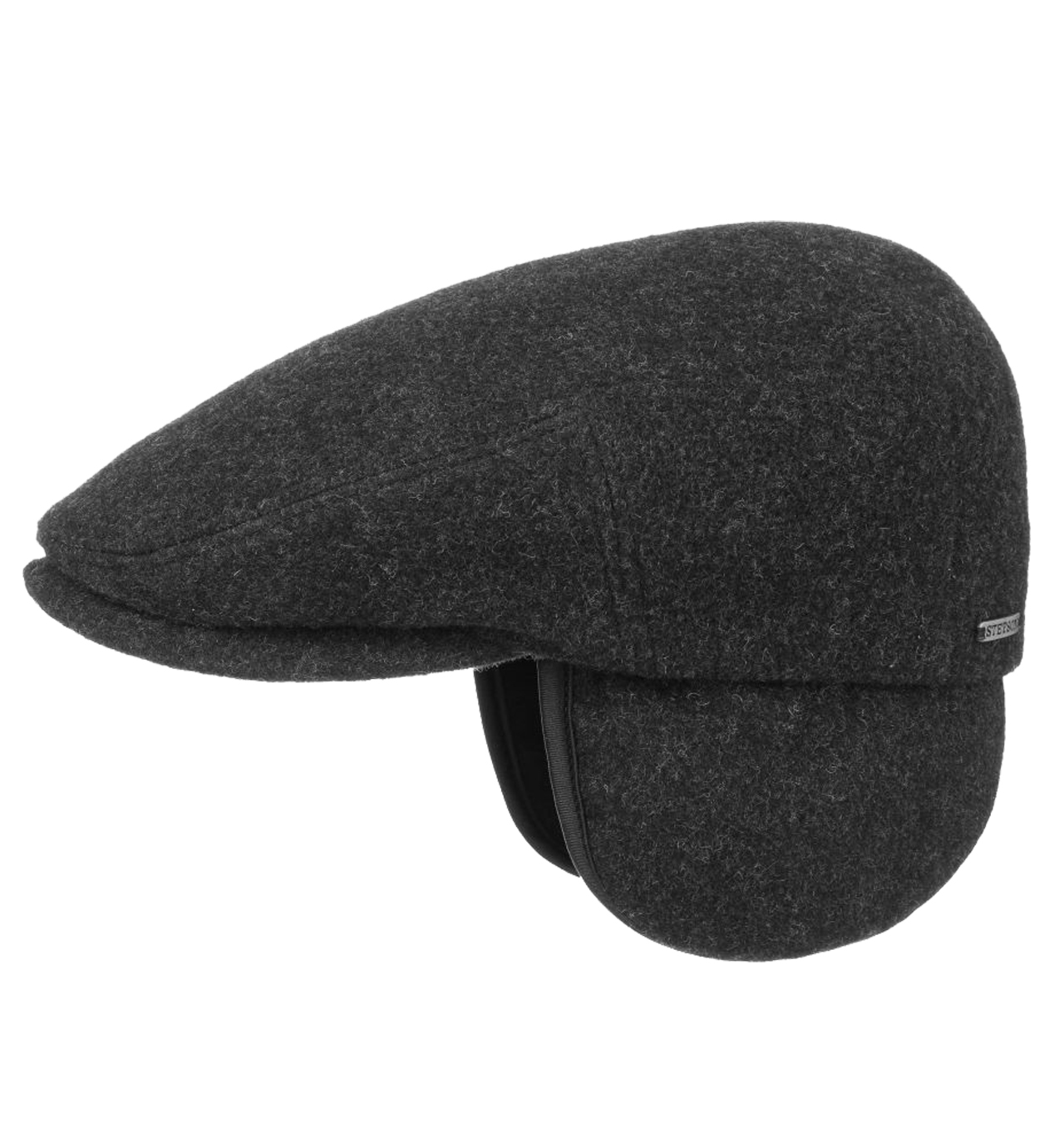 Stetson - Kent Wool Earflaps Flat Cap - Anthracite