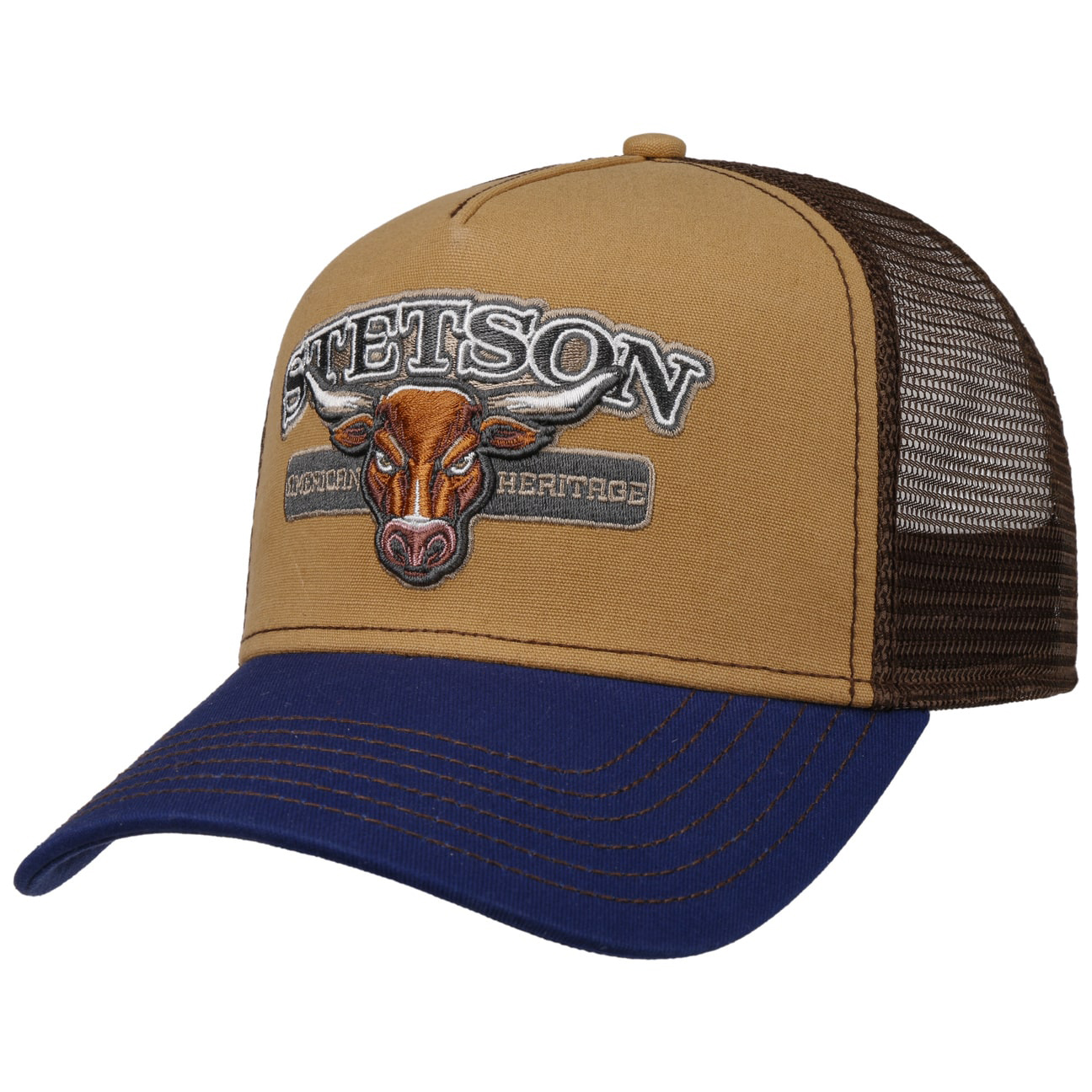 Stetson---Pure-Life-Trucker-Cap---Navy-Brown