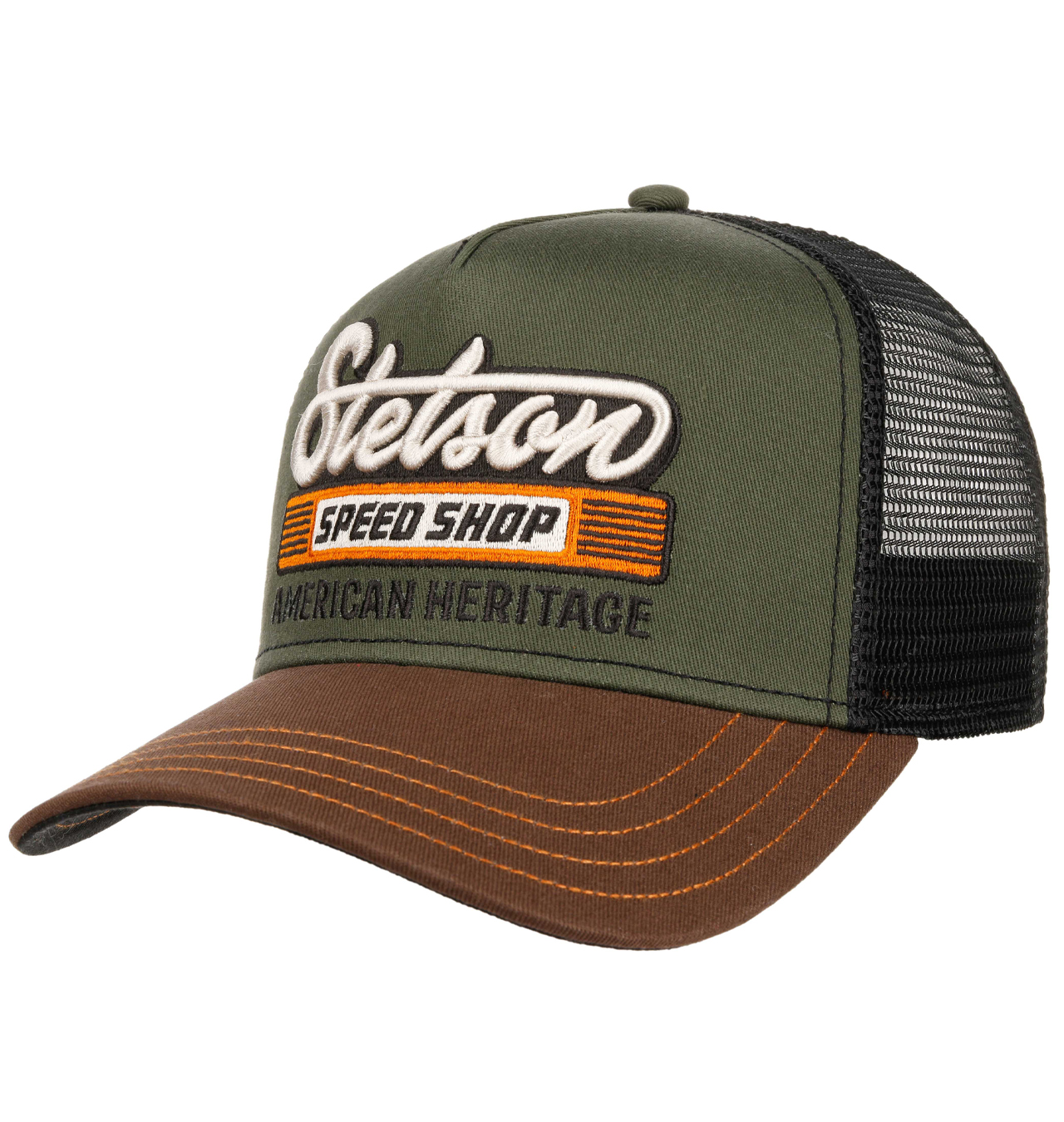 Stetson - Speed Shop Trucker Cap - Chestnut / Olive
