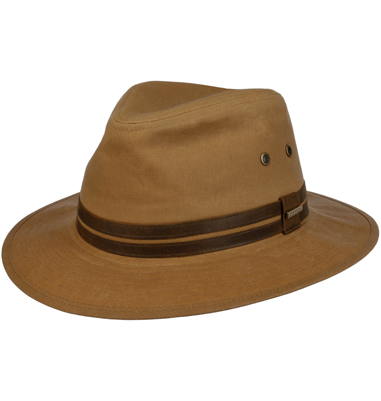 Stetson---Traveller-Waxed-Cotton-Hat---Chestnut