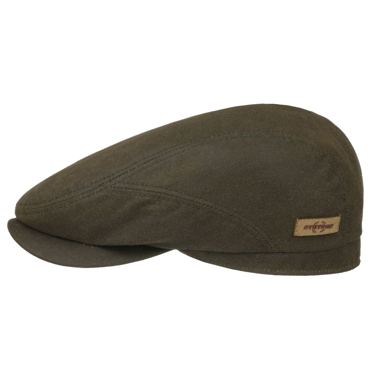 Stetson - Waxed Organic Cotton Flat Cap - Dark Olive