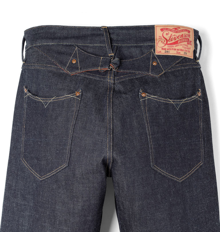 Stevenson Overall Co. Lot 280 サイズ30 Stevenson Overall Co. - 280 Visalia Jeans Selvedge Unwashed Indigo Den