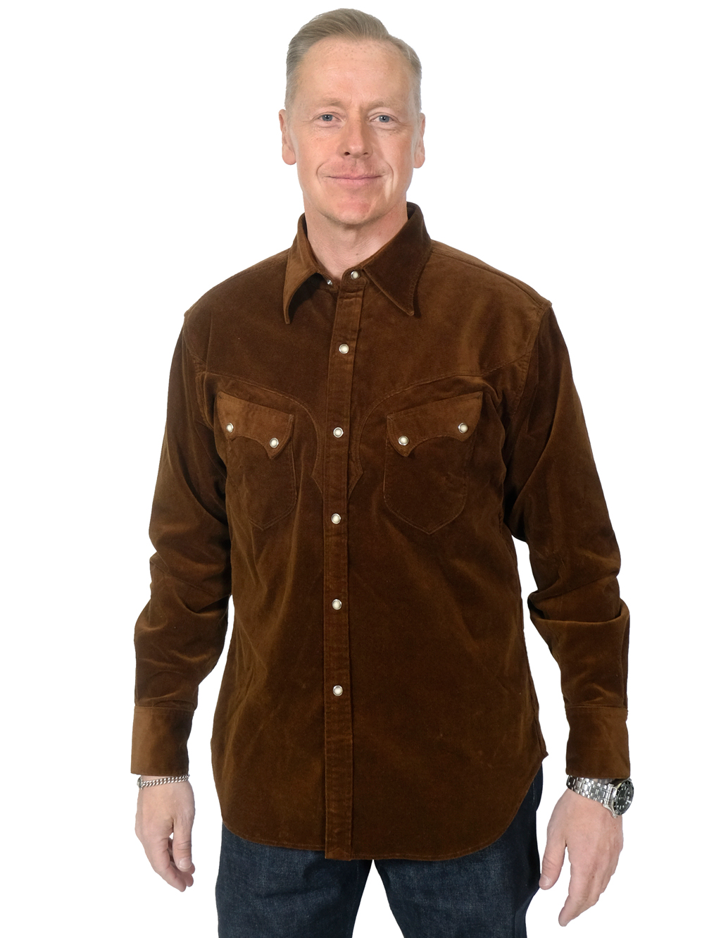 Stevenson-Overall-Co.---Cody-Shirt-21-Wale-Organic-Stretched-Corduroy---Brown--1