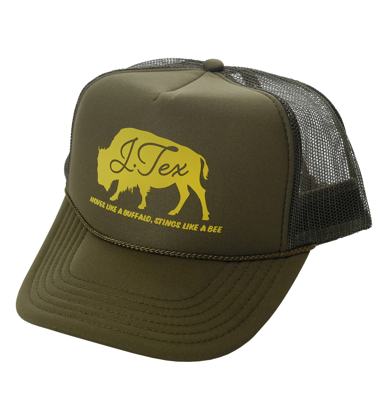 J Tex - Moves Like A Buffalo Trucker Cap - Olive