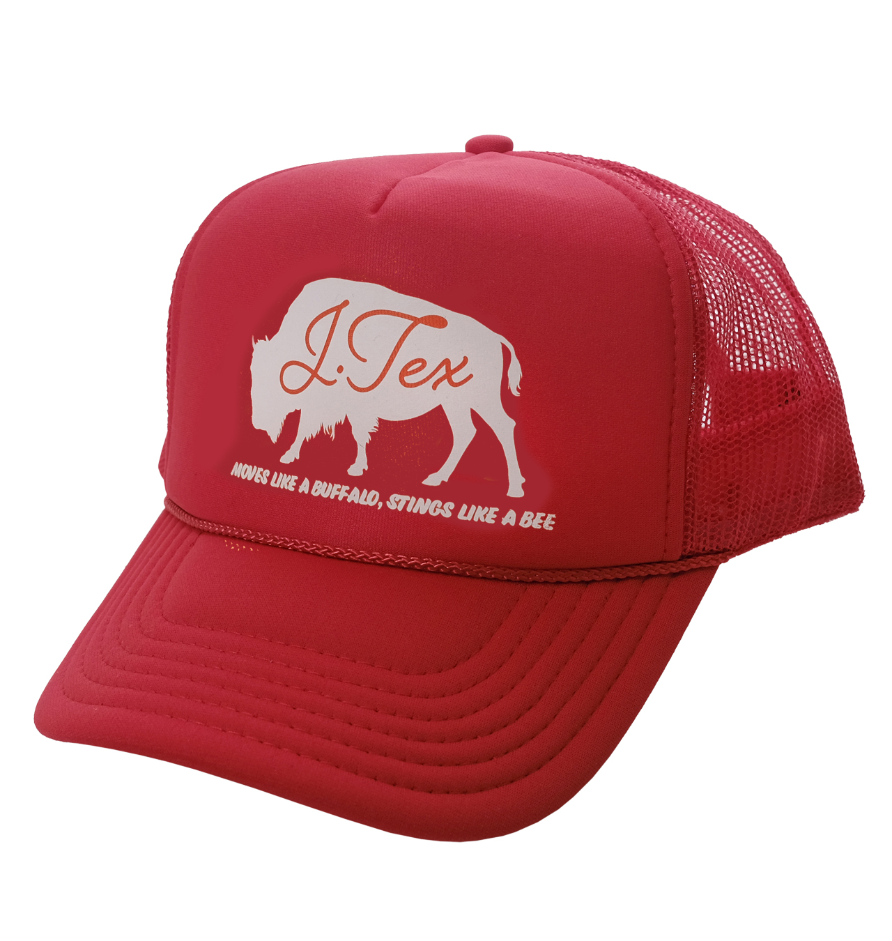 J Tex - Moves Like A Buffalo Trucker Cap - Red/White