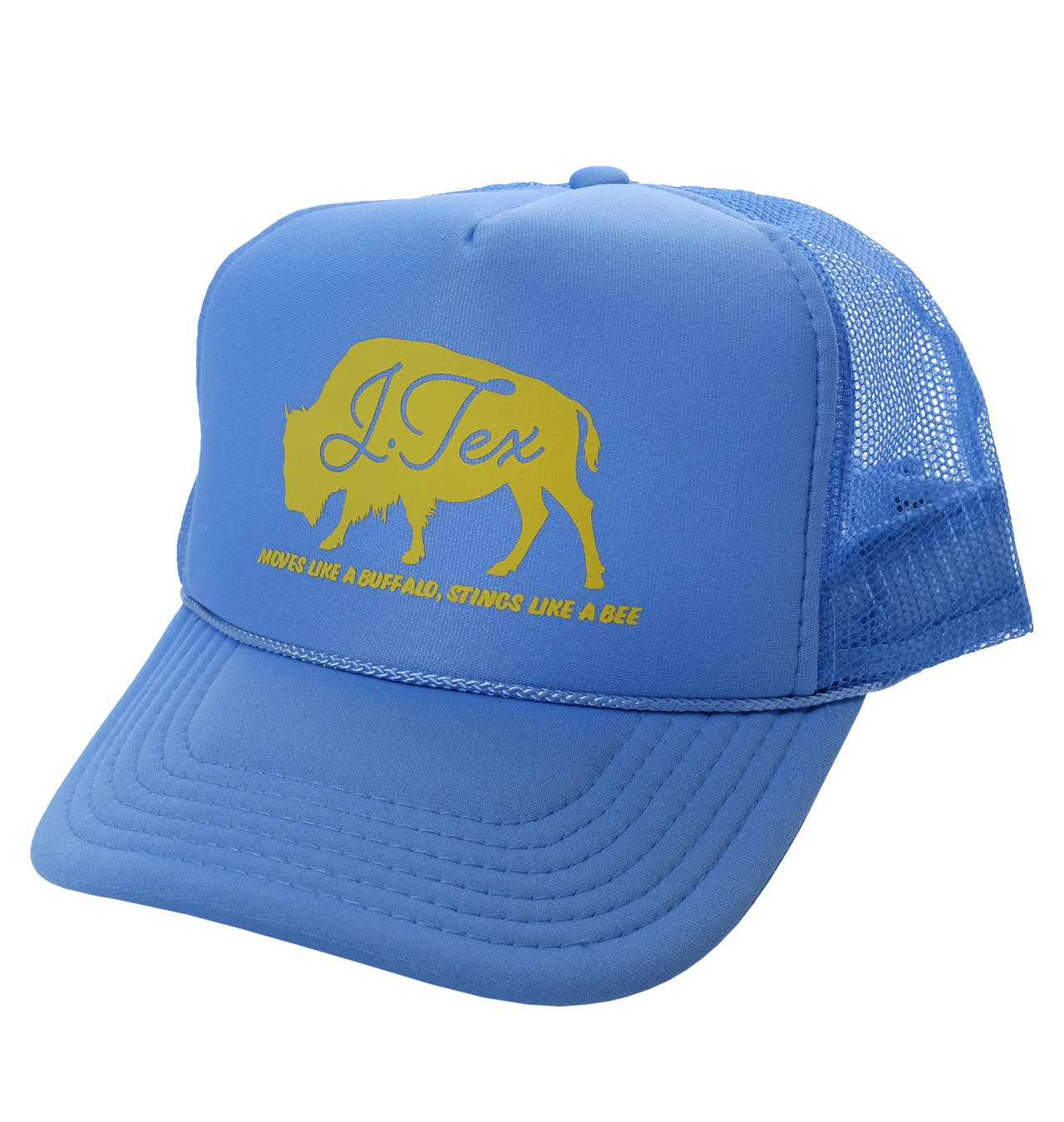 J Tex - Moves Like A Buffalo Trucker Cap - Col Blue