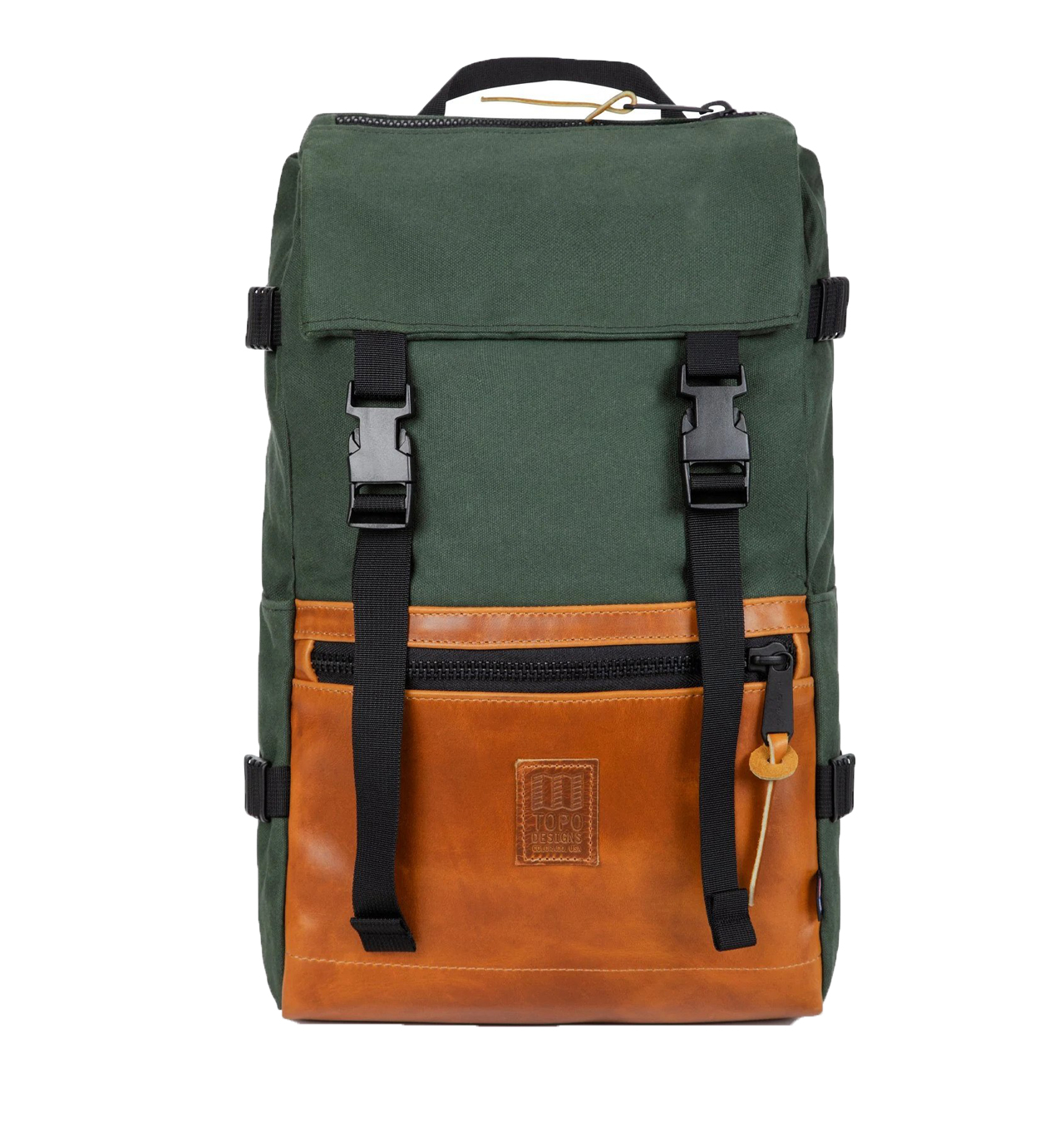 TOPO Designs - Rover Pack Heritage Canvas - Olive Canvas/Brown Leather