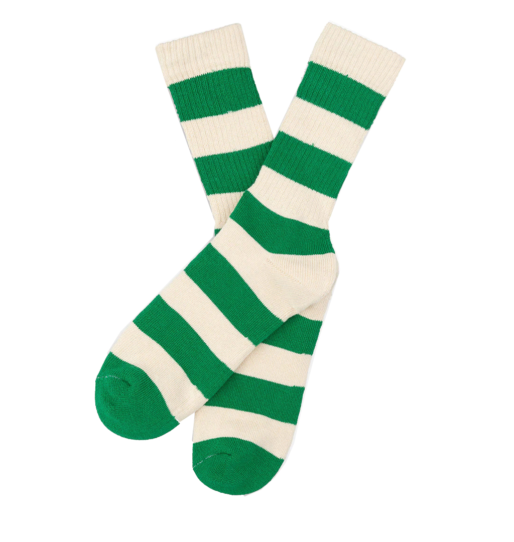 TSPTR - Border Socks - Ecru/Olive