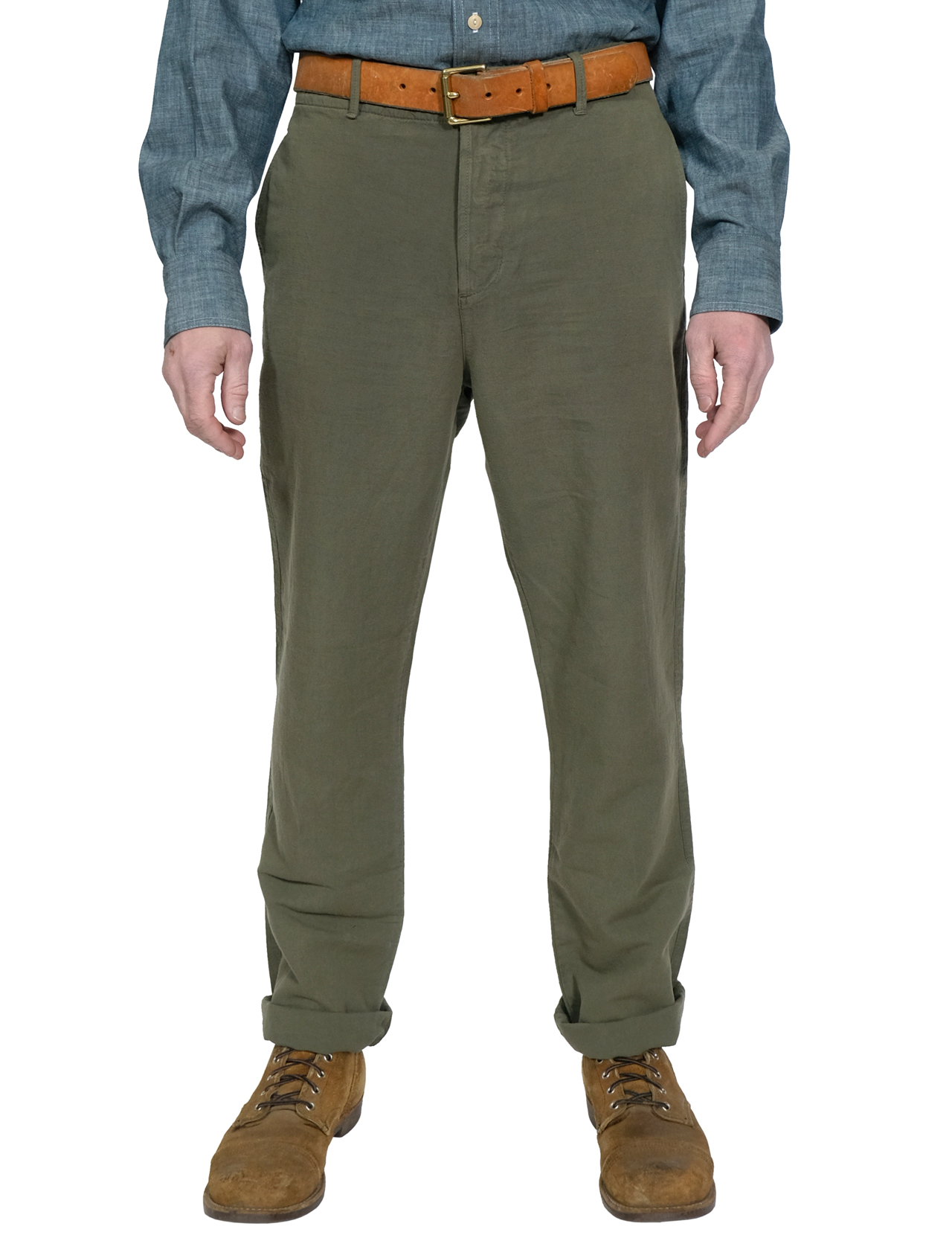 Tellason - Army Chino Cotton Linen Slub - Moss