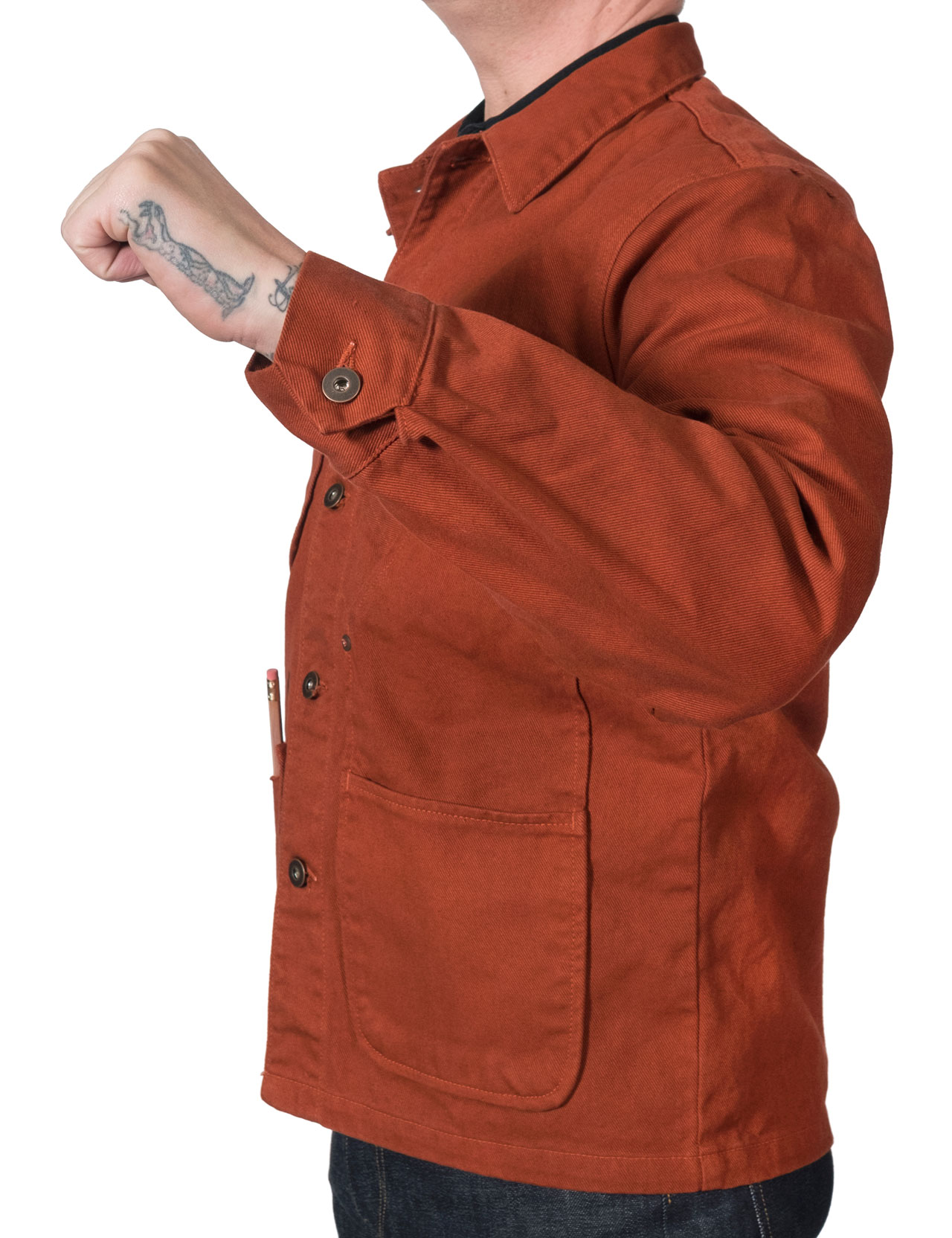 Tellason Coverall Jacket Garment Dyed International Orange 13oz