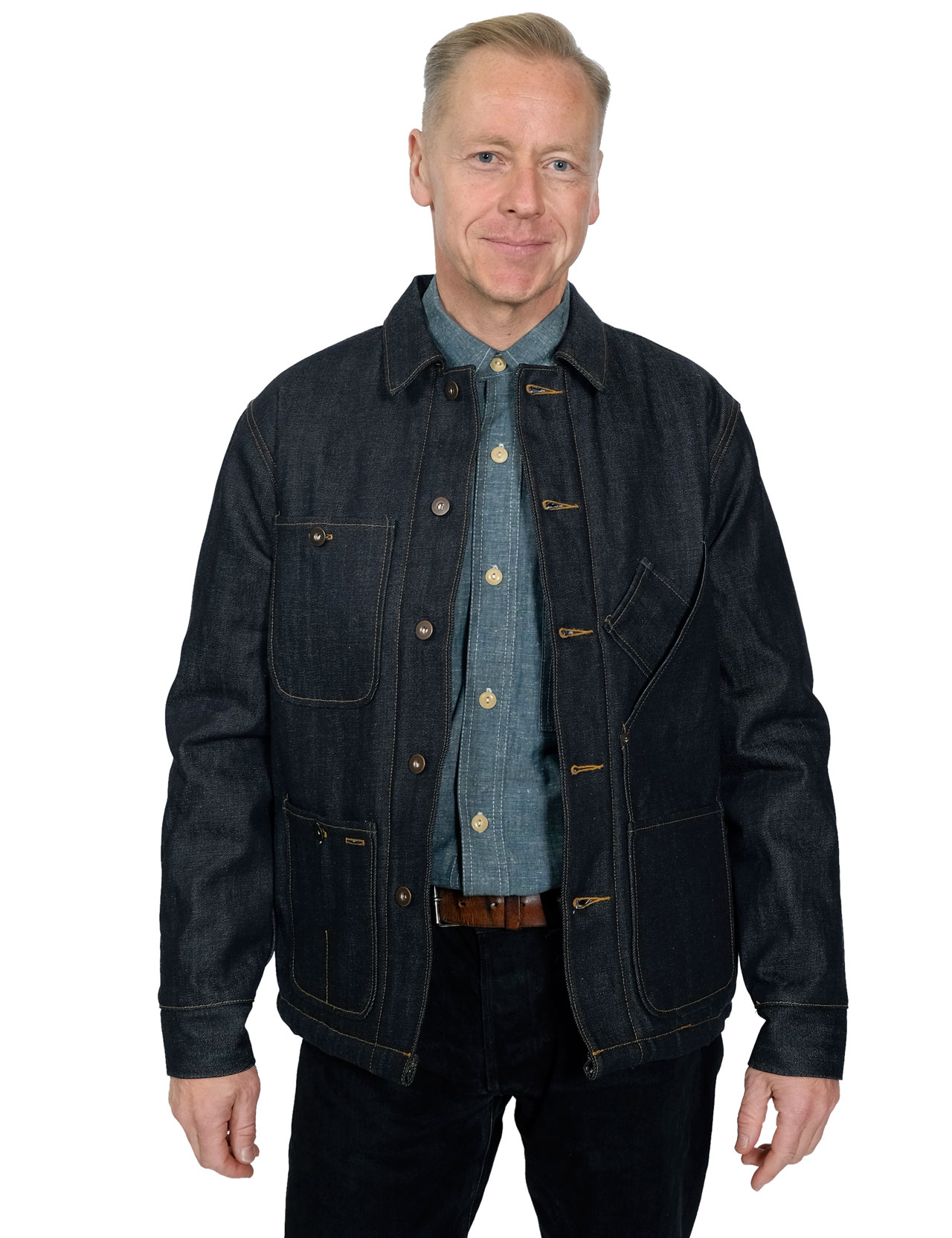 Tellason Coverall Jacket Selvedge Denim Sherpa Lined oz