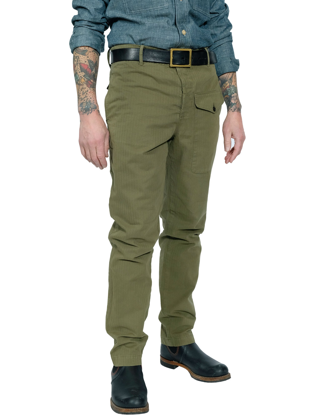 Tellason---Ghurka-Herringbone-Pant---Military-Olive-123234