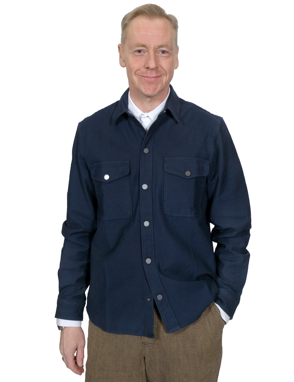 Tellason - Overshirt Slubby Sateen - Navy