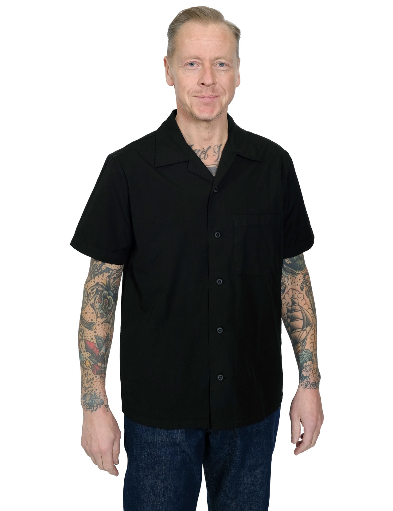 Tellason Ripstop Bowling Shirt Black