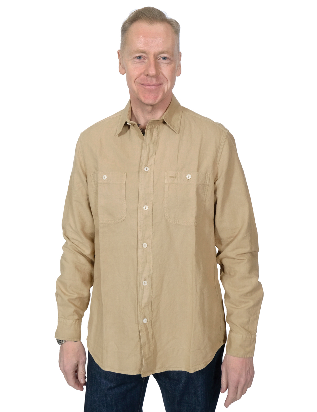 Tellason---Utility-Shirt-Cotton-Linen-Slub---Desert-Sand1