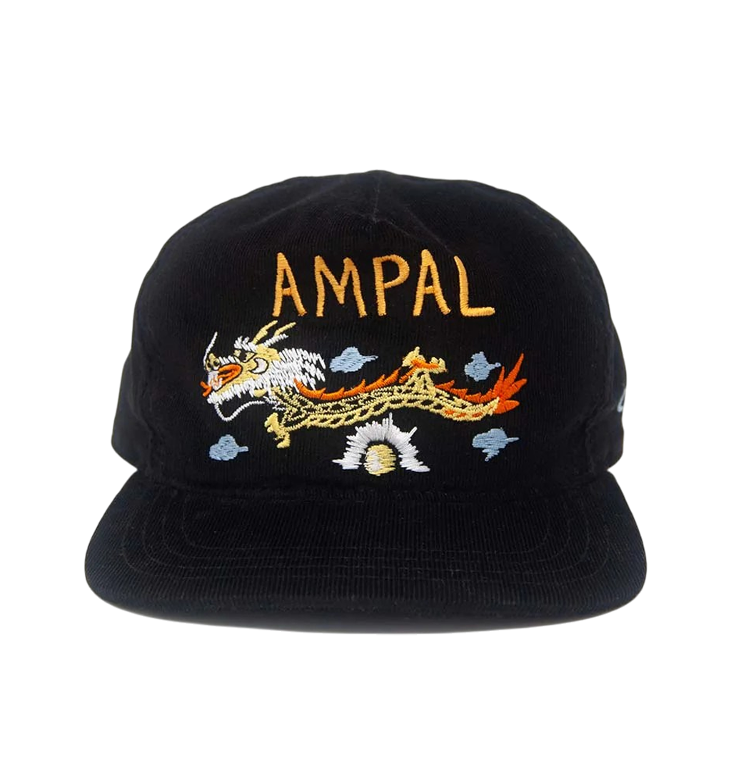 The Ampal Creative - Dragon Souvenir Corduroy Cap - Black