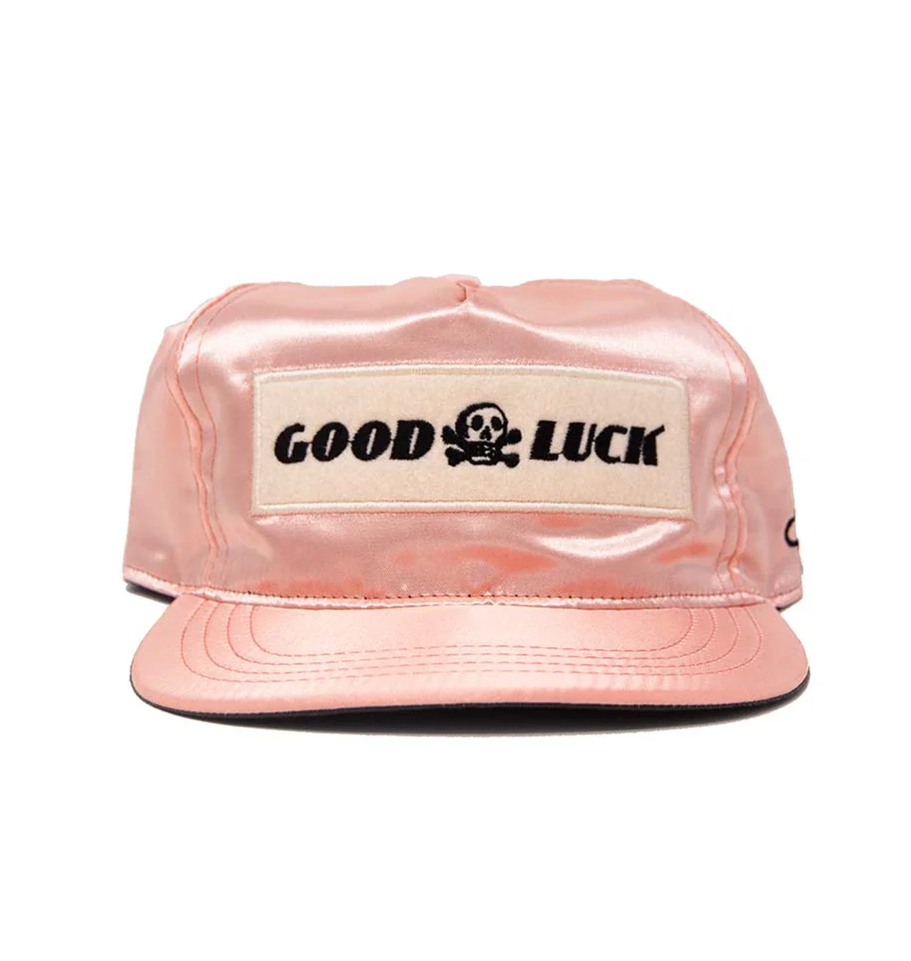 The-Ampal-Creative---Good-Luck-Satin-Snapback-Cap---Peach