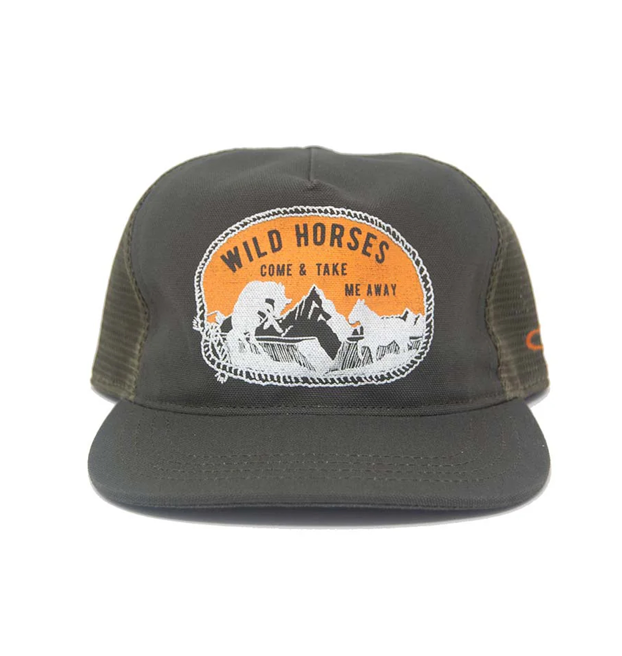 The-Ampal-Creative---Wild-Horses-Trucker-Snapback-Cap---Olive