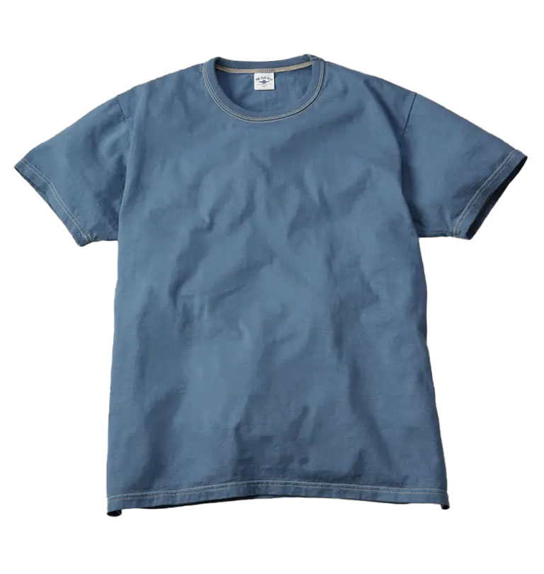 The Flat Head - 3 Needles One Off T-shirt - Blue