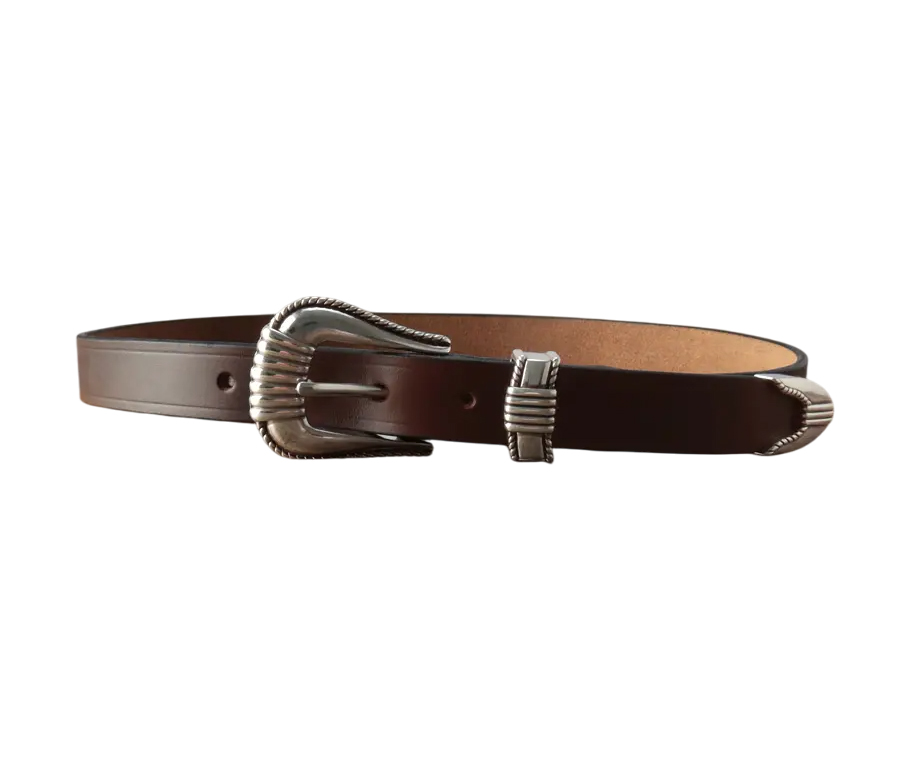The Flat Head - 3 Piece Chromexcel Westen Belt - Brown