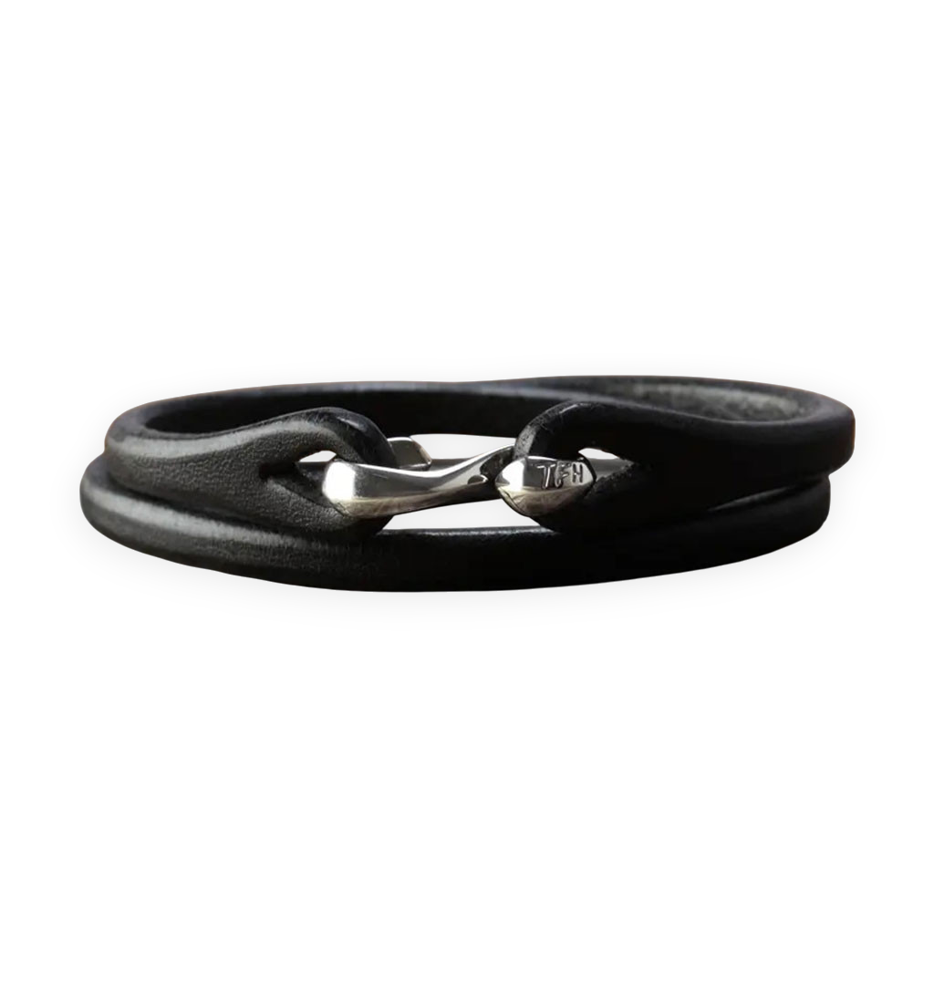The-Flat-Head---Double-Wrap-Leather-Bracelet---Black