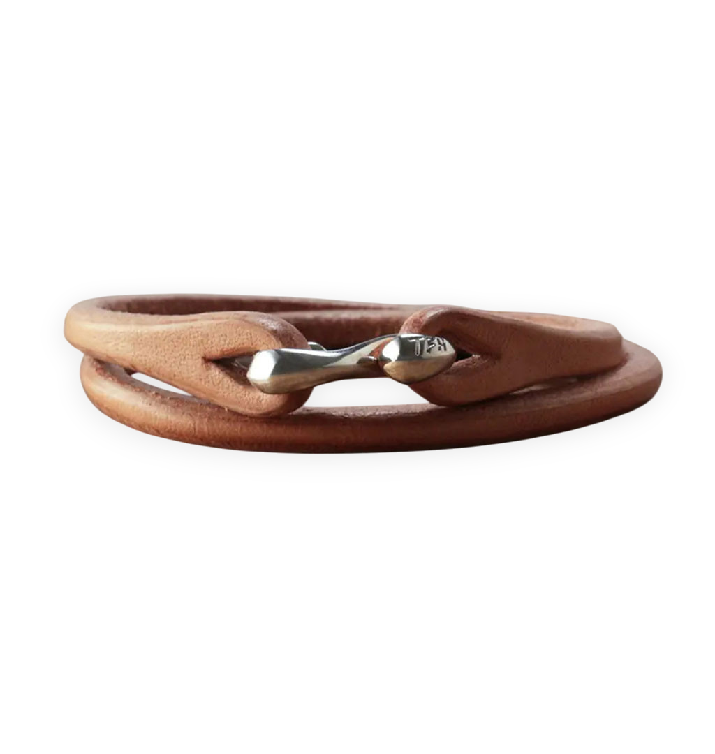 The-Flat-Head---Double-Wrap-Leather-Bracelet---Tan